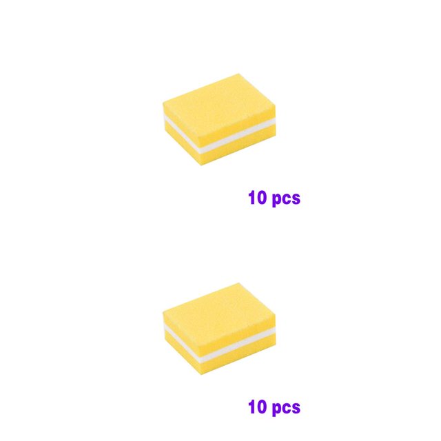 Guardoinrt 10pcs/lot Double-sided File Blocks Colorful Sponge Polish Sanding Buffer Strips Polishing Manicure Tools yellow 2Set