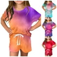thumbnail image 6 of Tkrady Toddler Outfits for Girl Summer New Tie-Dye Print T Shirt and Shorts Set, Sizes 4-14 Years, 6 of 6