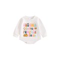 thumbnail image 1 of Gupgi Newborn Boy Girl Fall Romper Infant Long Sleeve Pumpkin Letters Print Sweatshirt Bodysuit, 1 of 9
