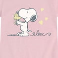 thumbnail image 3 of Peanuts - Snoopy & Woodstock Love Fitted Short Sleeve Graphic T-Shirt, 3 of 6
