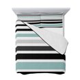 thumbnail image 7 of Turquoise Black Stripe Full Size Down Alternative Comforter, Lightweight Comforter Quilt Bedding Set with Pillow Shams Modern Abstract Coarse Striped All Seasons Bed Comforter Duvet Insert 78"x90", 7 of 7