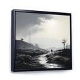 thumbnail image 2 of Designart "Monochrome Towers Monoliths" Landscapes Floater Framed Canvas Art Print, 2 of 7