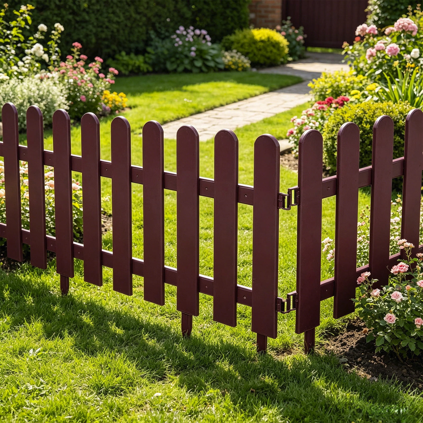Kadlawus Versatile Garden Fence for Yard, Plastic Mini Border Fence, Decorative Landscape Edging Strips, Small Fence for Flower Bed, Lawn, Patio and Residential Area