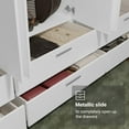 thumbnail image 5 of Madesa 6 Doors 6 Drawers Storage Cabinet Wardrobe with Shelves and Hanging Space 94"L Wooden Armoire Closet Organization Unit for Bedroom and Office - White, 5 of 11