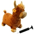 thumbnail image 1 of Plush Highland Cow Bull Bounce & Ride-on Inflatable Hopper Toddler Toy with Pump, 1 of 5