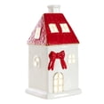 thumbnail image 5 of Christmas Village Ceramic Snow House with Glowing Light, Festive Holiday Decor for Shelf and Desk, Winter Wonderland Decorations for Tabletop, 5 of 7