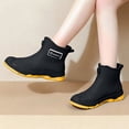 thumbnail image 6 of Crunowin Women's Ankle Rain Boots, Short Low-Cut Non-Slip Everyday All-Season Wear Outdoor Shoes Yellow 10, 6 of 9