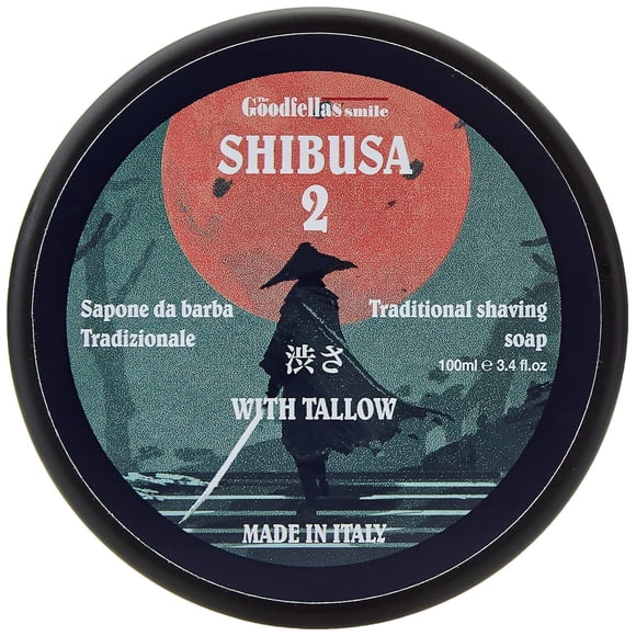Jabón de afeitar de lujo con sebo The Goodfellas' Smile formulado para usar con una brocha de afeitar Hecho en Italia (SHIBUSA 2)