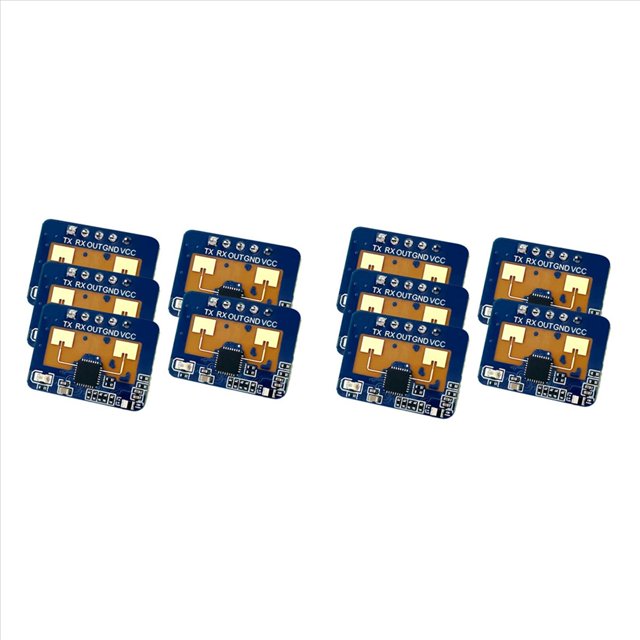 10 Pcs 24G mmWave HLK-LD2410C Human Presence Radar Sensor Motion Detection Module,10 * Sensor Module,Blue