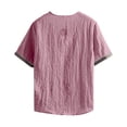 thumbnail image 4 of JTSRKL Crinkled Vintage Shirts for Men Solid Short Sleeve Crewneck Tees Lightweight Breathable Summer Casual Relaxed Wrinkle Texture Tops Pink S, 4 of 4