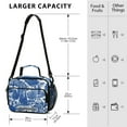 thumbnail image 4 of FORMRS Student Lunch Bag Insulated Reusable Cooler Box with Zipper Pockets, Blue Garden Pattern, 4 of 9