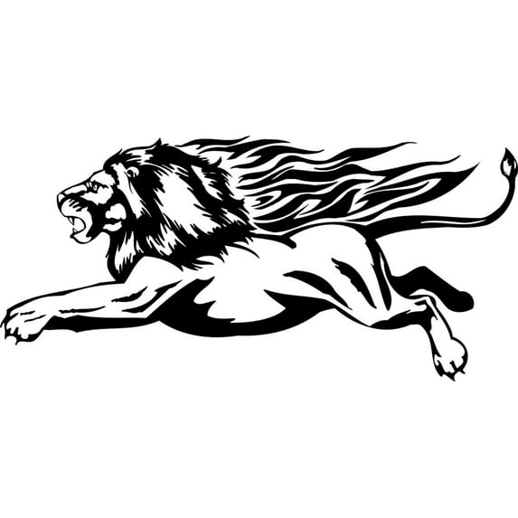 Design With Vinyl Artwork animal Lyon Running in Africa Jungle Roar Wall Decal for Family - Courage Fearlessness Ferocity Watchfulness Themed Décor - Size: 5 In x 11 In