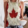thumbnail image 2 of Womens Canada Day Tank Top Sleeveless Summer Shirt Tops Round Neck Patriotic Maple Leaf Tops Basic, 2 of 4