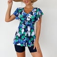 thumbnail image 3 of Traje de baño de dos piezas estampado Ticfox Tankini Verde L, 3 of 8