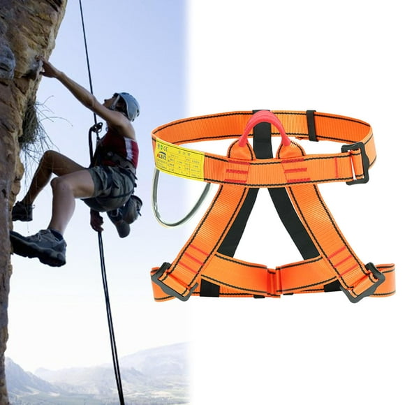 Climbing Harness Fall Protection Half Body Mountaineering Protect Waist Work Orange