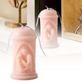 thumbnail image 2 of Valentine'S Day Romantic Couple Pillar Candle Elegant Embossed Design Scented Candle For Anniversary, Wedding, Home Decor (Blush Pink), 2 of 7