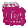 thumbnail image 3 of Inkdotpot Real Silver Foil Love Is Sweet Wedding Tags Favor Bracket Shape Hang Pack Of 50 Paper Tags, 3 of 7