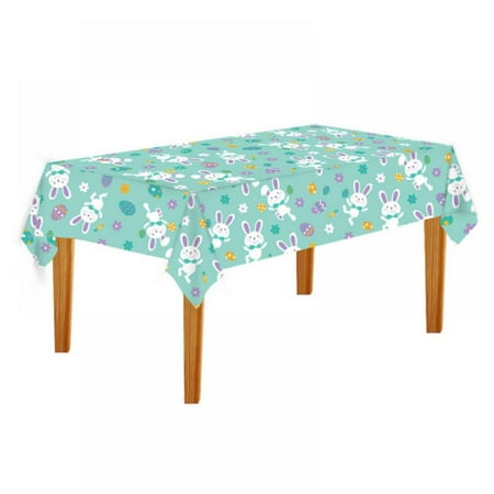 

Easter Day Rectangle Table Cloth Print Tablecover Clover Washable Microfiber Tablecloth Decorative Table Covers for Picnic Party Baby Showers Easter Sunday 54x90 Inch