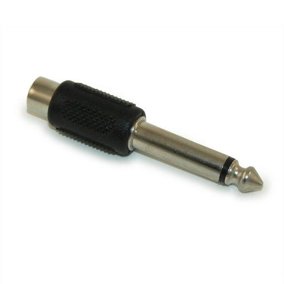 1/4" Mono Jack (Male) to RCA (Female) Adapter, Nickel Plated