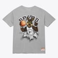 thumbnail image 2 of Men's Mitchell & Ness Silver San Antonio Spurs Breakthrough T-Shirt, 2 of 3