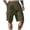 Green, variant on Bermuda Cargo Shorts for Men Summer Casual Cotton Linen Elastic Waist Straight Leg Lightweight Beach Shorts with Pockets
