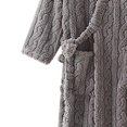 thumbnail image 4 of Lovskoo 2024 Thick Warm Bath Robe for Women Fleece Soft Fleece Bathrobes Nightgown Ladies Pajamas Sleepwear Housecoat Gray-2XL, 4 of 6