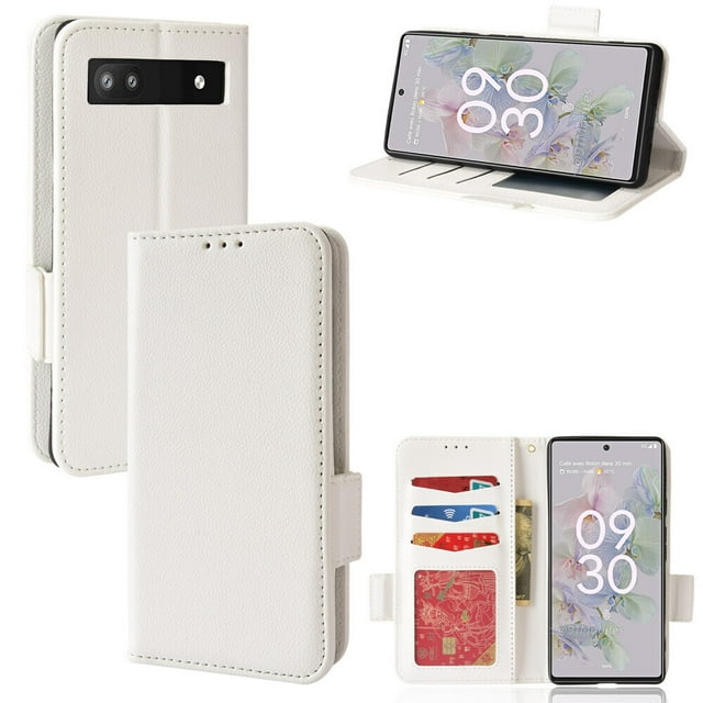 Google Pixel 6A 5G Case , PU Leather Flip Cover Card Slots Magnetic Closure Wallet Case for Google Pixel 6A 5G