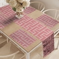 thumbnail image 2 of Ambesonne Geometric Table Runner & Placemats, Bohemian Mosaic Lines, Placemat 4 pcs + Runner 16"x90", Dark Pink and White, 2 of 2