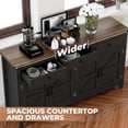 thumbnail image 3 of Winkalon 63'' Kitchen Sideboard Buffet Cabinet, 4-Doors 3-Drawers Farmhouse Storage Cabinet with Adjustable Shelves,Black, 3 of 6