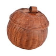 thumbnail image 5 of Round Rattan Storage Box Durable Smooth Practical Handwoven Pumpkin Basket for Bakeries Restaurant Hotel Dessert Fruits M, 5 of 8