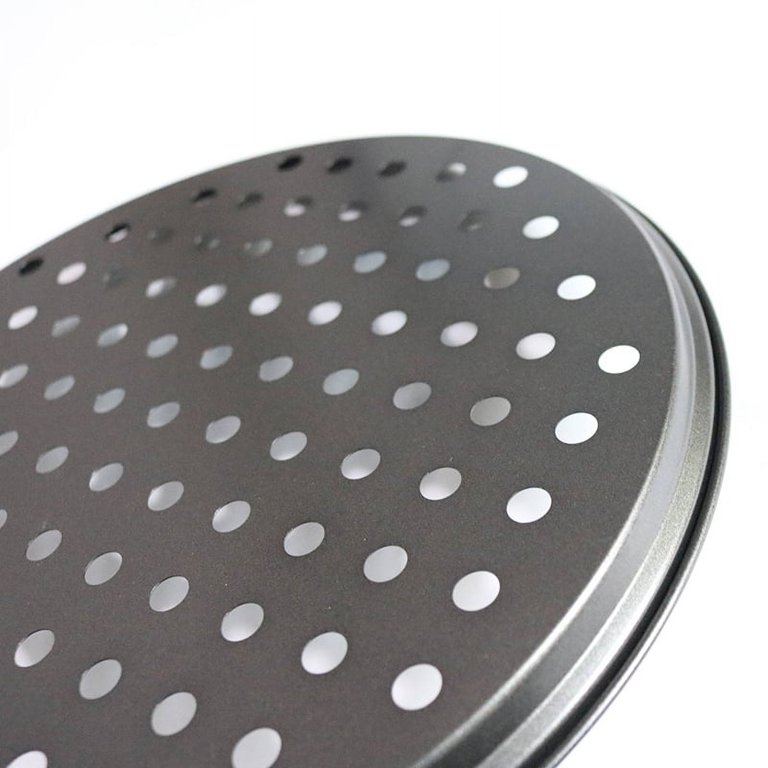 14 inch Pizza Pan with holes 2 pack perforated Pizza Tray Carbon Steel —  CHIMIYA