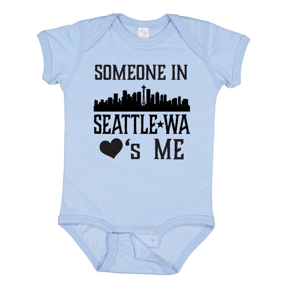 Inktastic Seattle Washington Someone Loves Me Skyline Boys or Girls Baby Bodysuit