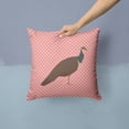 thumbnail image 2 of Carolines Treasures Indian Peahen Peafowl Pink Check Fabric Decorative Pillow 14Hx14W multicolor, 2 of 4