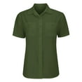 thumbnail image 4 of Tittly Button Down Shirts Shirts for Women Women Cotton Shirt Printed Fashion Down Shirts Casual Tops Short Sleeve Blouse Short Sleeve Shirts Womens Shirts Green XL, 4 of 9