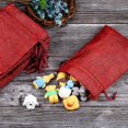 thumbnail image 5 of 30 Pcs Small Dark Red Color Cotton Bags, Linen Bags with Drawstring Gift Bags for Wedding Party and DIY, Christmas Decoration -10cm x 14cm, 5 of 5