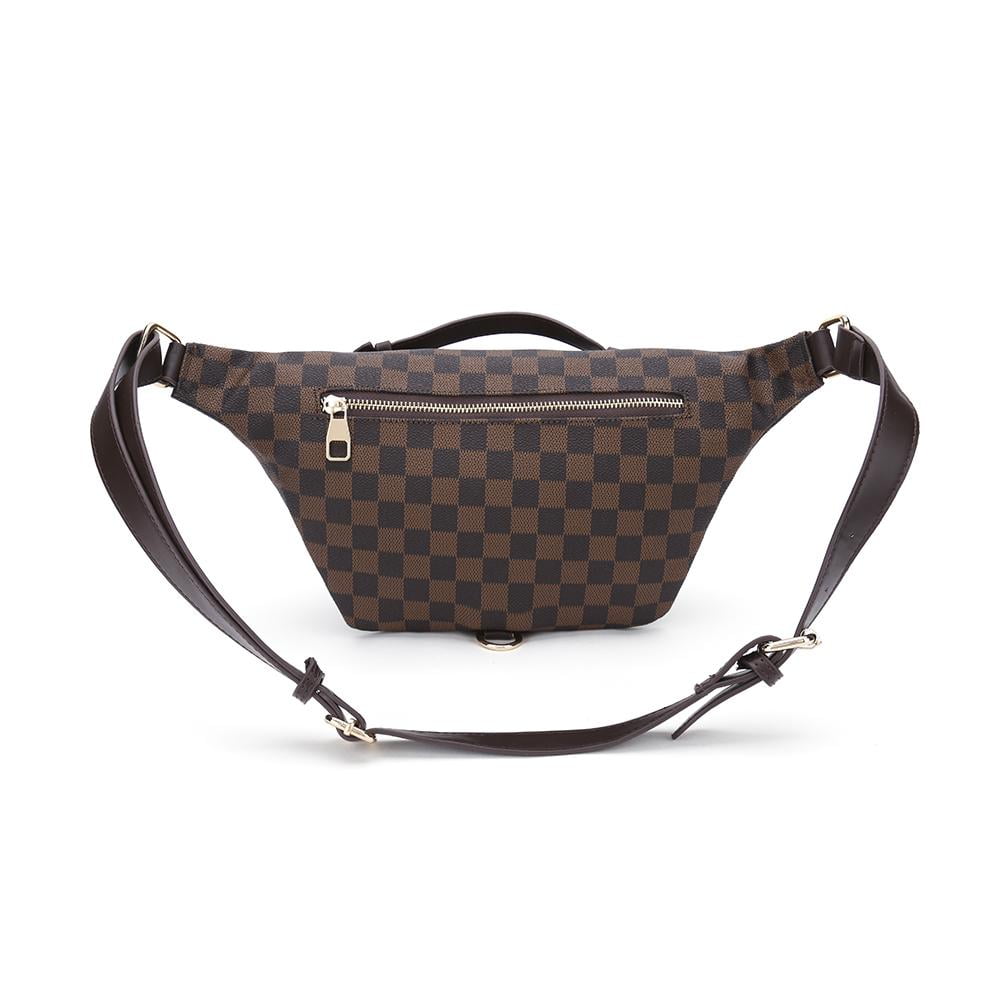 Mostdary Checkered Pack Waist Bag PU Leather Pouch Belt Bags