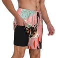 thumbnail image 3 of Picia Colorful Cat With Flowers pattern Mens Swim Trunks with Compression Liner Stretch Beach Shorts Quick Dry with Zipper Pockets No-Chafing Board Shorts-Medium, 3 of 9