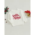 thumbnail image 3 of Toddler Baby Boy Girl Christmas Knit Sweater Letter Embroidery Long Sleeve Sweater Pullover Warm Fall Winter Top Clothes, 3 of 8