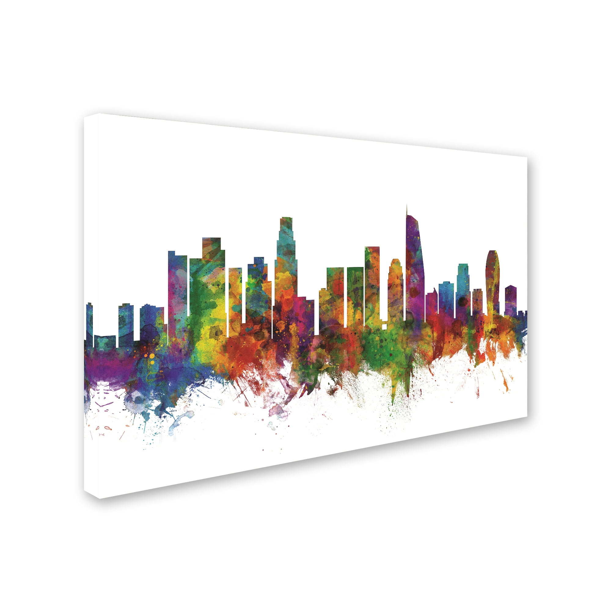 Trademark Fine Art 'Los Angeles California Skyline II' Canvas Art by Michael Tompsett