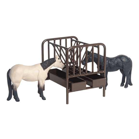 Little Buster Toys, Priefert Pasture Horse Feeder & Quarter Horse Bundle Figures