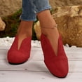 thumbnail image 5 of Tao Tao Flats For Women Comfortable Solid Color Soft Flats Square Toe Ballet Shoes Dressy Slip-Ons Shoes Red 37, 5 of 5