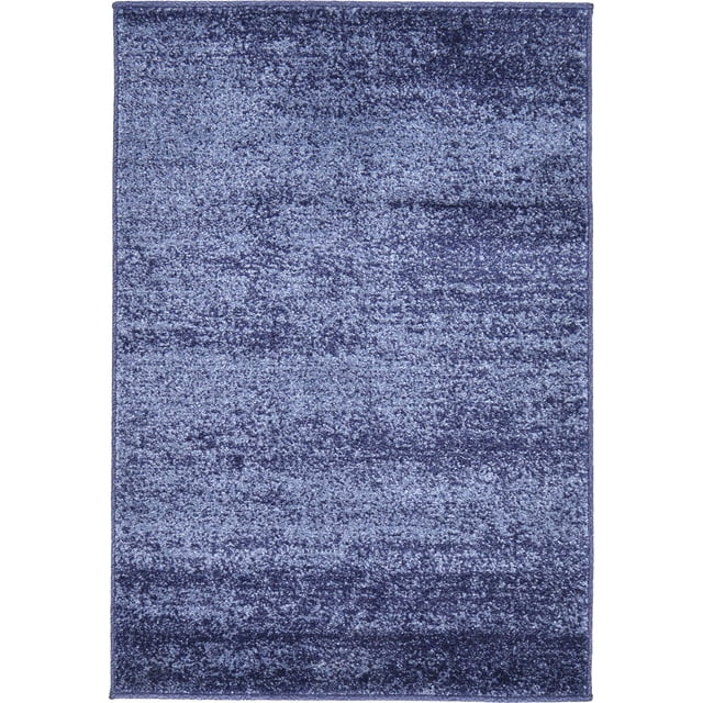 Unique Loom Del Mar Collection Contemporary Transitional Area Rug, 2 Feet 2 Inch x 3 Feet, Navy Blue/Blue