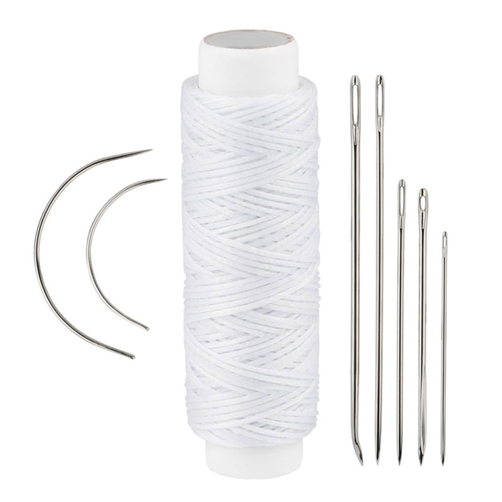 10 Set Leather Sewing Needle Set with Waxed Thread Curved Needle Upholstery Needle for Canvas Repair Craft Project