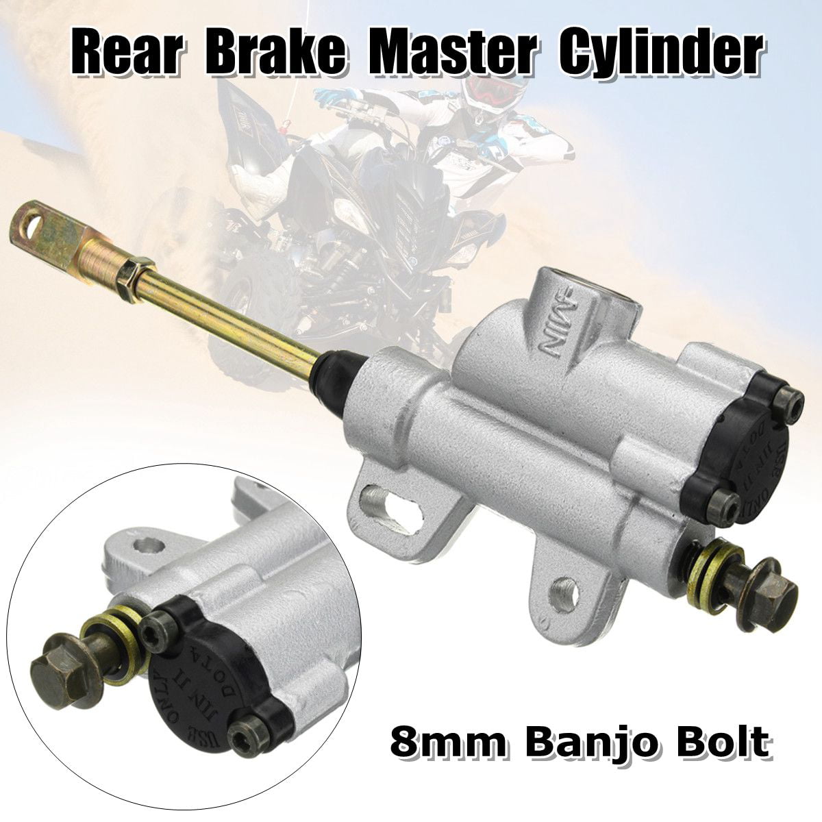 Gold 10mm Rear Hydraulic Brake Master Cylinder For ATV Dirt Bike Buggy 50-200cc