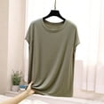 thumbnail image 4 of ClodeEU Women's Modal Crewneck Sleeveless Pullover T Shirt ,Solid Color Casual Layering Tee for Home Green,Womens Plus L, 4 of 6
