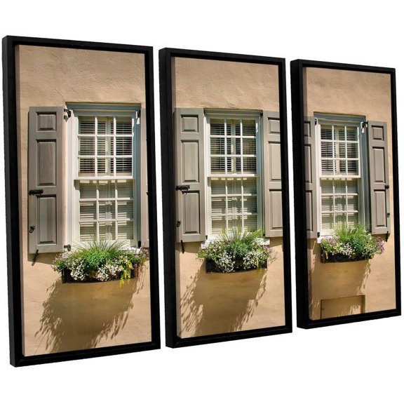 ArtWall Steve Ainsworth "Windows Of Old Charleston" 3-Piece Floater-framed Canvas Set