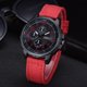 thumbnail image 2 of Reloj deportivo unisex para estudiantes Reloj de pulsera con correa de lona para parejas de cuarzo de aleación ultrafina (rojo), 2 of 3