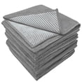 thumbnail image 5 of 6 Pack 30x30 Cm Grey Microfibre Dish Cloths Absorbent And Fast Dry Reusable Cleaning Cloth With Scrub Side For Kitchen Cleaning And Washing Up, 5 of 5