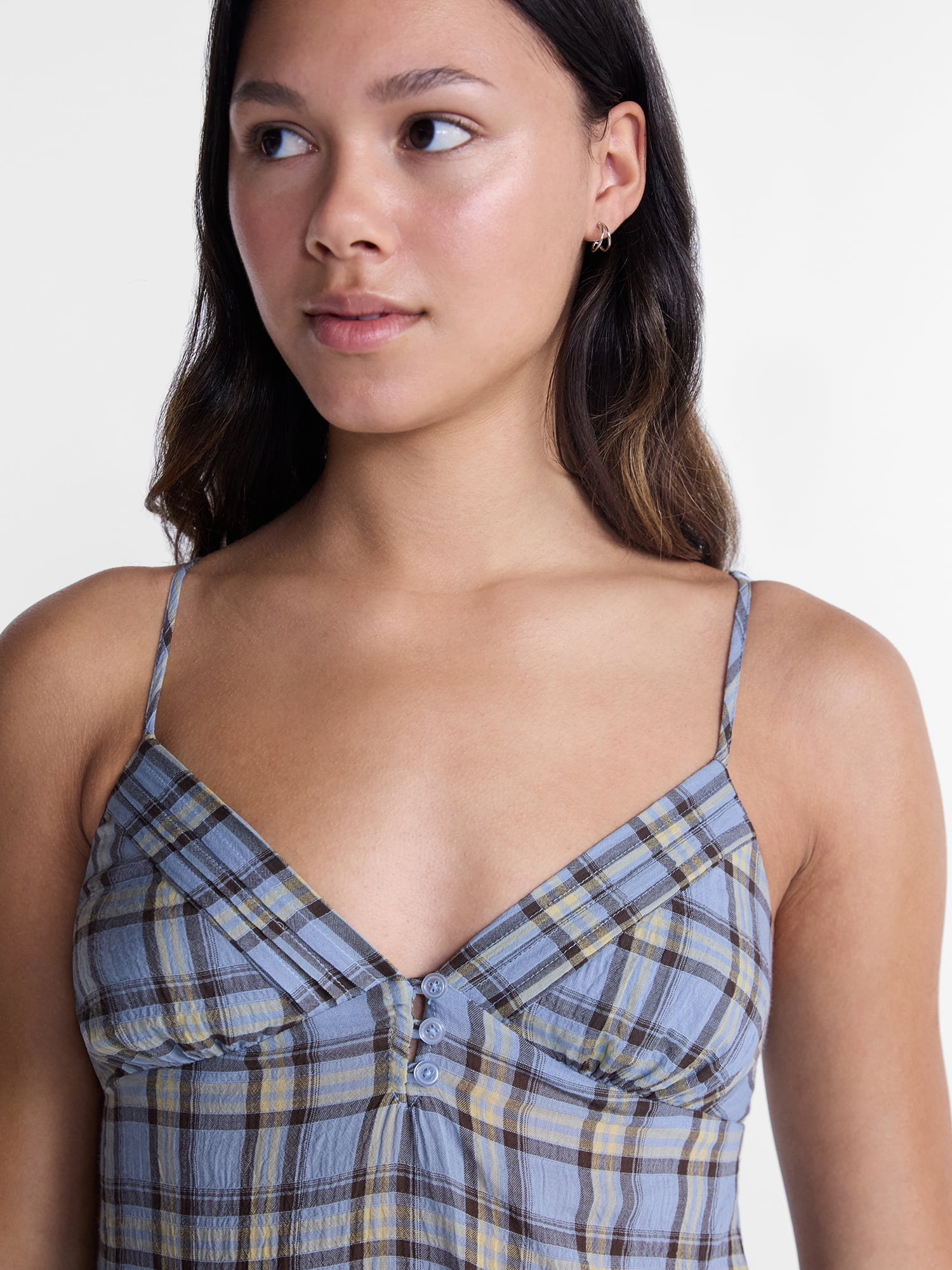 No Boundaries Tiered Woven Cotton Cami, Women's XXS-XXL