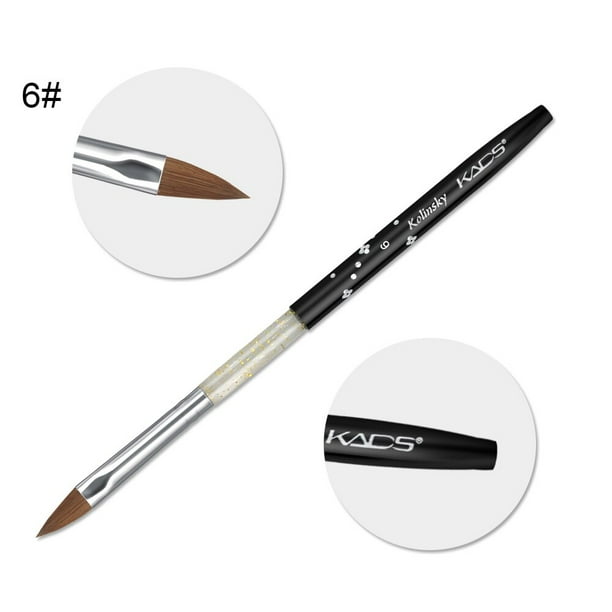 KADS, 1 pieza, Kolinsky Sable, pincel acrílico, Gel UV, pluma para tallar, pincel líquido en polvo, bricolaje, dibujo de uñas, plano, redondo, madera roja, pincel para decoración de uñas Tan Jianjun unisex